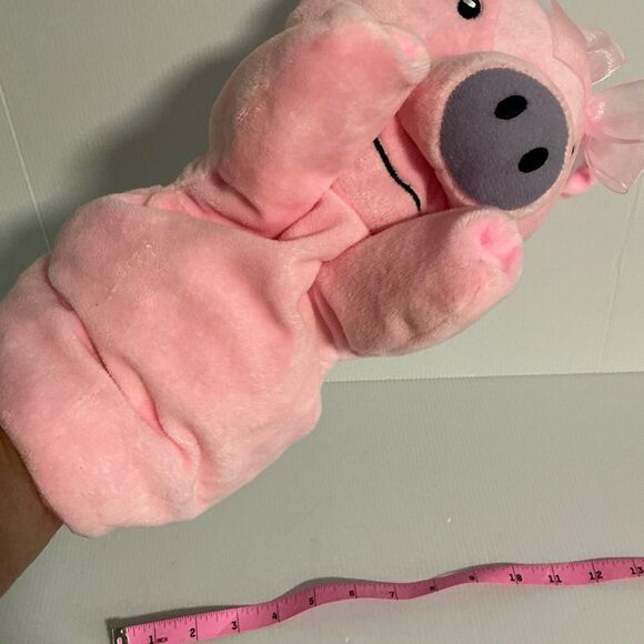 Primrose Megy the Pink Plush Pig Hand Puppet - Picture 6 of 7
